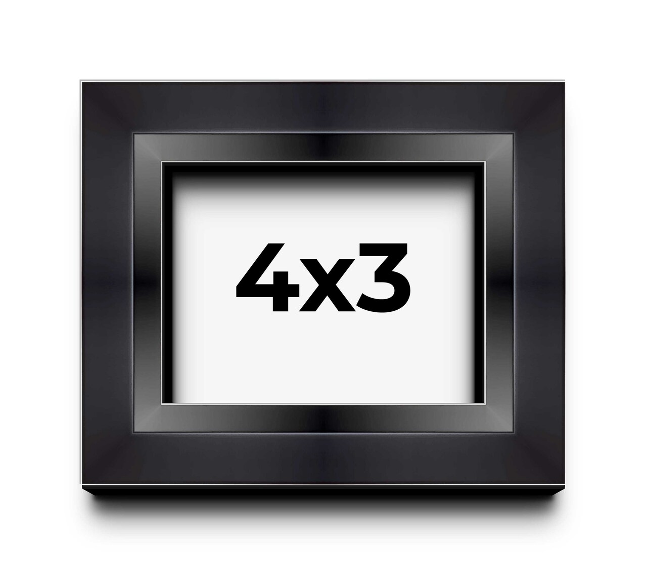 4x3 Minimalist Shadow Box Black Picture Frame - UV Acrylic, Backing, Hanging Hardware